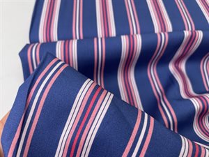 Skjorte poplin - i smuk marine med lyse striber